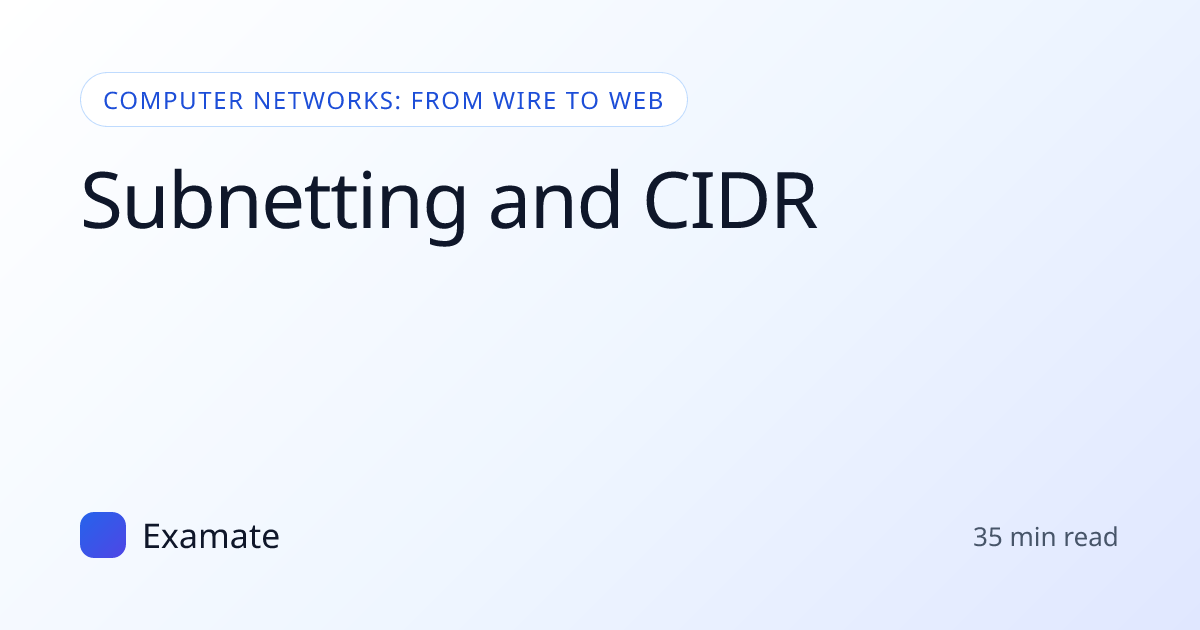 Subnetting and CIDR · Free Interactive Lesson | Examate